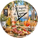 29 cm Glass Wall Clock Mediterranean Aperitif Design
