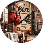 Boxing glass wall clock 29 cm gift for boxer and boxing fan