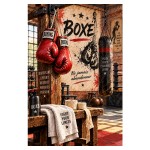 Boxing Metal Sign Never Give Up French Design 30 x 20 cm