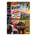 Rugby Metal Sign Rugby Forever French Design 30 x 20 cm