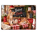 Cat Glass Chopping Board French Bistro Design 29 x 20 cm