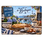 Glass Chopping Board Brittany Seaside Design 29 x 20 cm