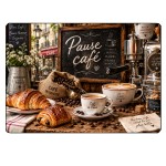 Glass Chopping Board Parisian Coffee Break 29 x 20 cm