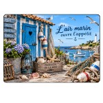 Seaside Glass Chopping Board Coastal Design 29 x 20 cm