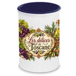 Ceramic kitchen utensil holder 13 cm Tuscan olive design