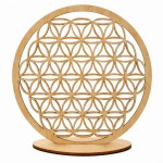 Wooden Flower of Life Decoration with Stand