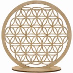 Large Wooden Flower of Life Decoration with Stand