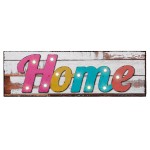 Light-up HOME canvas wall art multicolour 90 x 30 cm