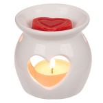 White Ceramic Heart Wax Melt Burner