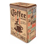 Vintage Coffee Beans Airtight Metal Storage Tin