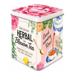 Herbal Blossom Tea Floral Metal Tea Tin
