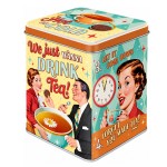 Retro 1950s Metal Tea Tin 7.5 x 9.5 cm