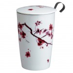 Double-walled porcelain mug with infuser