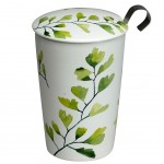 Double-walled porcelain mug with infuser