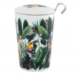 Double-walled porcelain mug with infuser