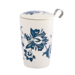Double-walled porcelain mug with infuser