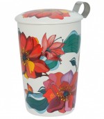 Double-walled porcelain mug with infuser - Poppy