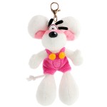 Diddl Plush Keychain in Pink Overalls  15 cm