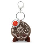 Recycled chocolate biscuit plush keyring 9 cm
