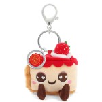 Recycled strawberry cake plush keyring 10 cm