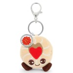 Recycled strawberry jam biscuit plush keyring 10 cm