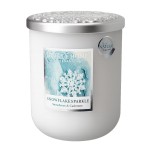 Large Soy Wax Candle Frosted Snowflakes - Heart and Home