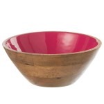 Fuchsia mango wood salad bowl