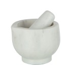 Marble mortar and pestle  white