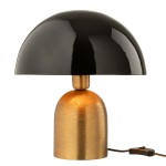 Black and gold metal mushroom lamp  36 cm