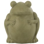 Small Green Clay Frog Planter