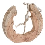 Decorative Figurine  Couple in Wood and Aluminum