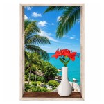 Tropical beach jungle trompe l'oeil canvas wall art 60 x 40 c