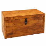 Stained pine wood chest