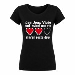 Les jeux Vid�o ont ruin� ma vie black T-shirt  size XS