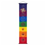 7 chakra hanging wall banner 33 x 180 cm