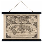 Retro world map hanging canvas 60 x 43 cm