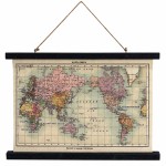 Vintage world map hanging canvas 60 x 43 cm