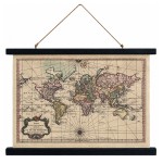Vintage world map hanging canvas 60 x 43 cm