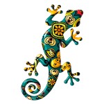 Colourful metal gecko lizard wall decoration 45 cm