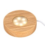 Wooden LED light display base USB for glass paperweights