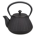 Japanese black enamelled cast iron teapot 1 L with infuser