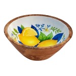 Wood and resin lemon design decorative bowl 25 cm