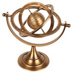 Antique brass armillary sphere ornament 22 cm