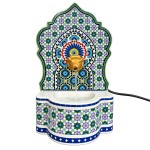Small indoor stoneware mosaic water fountain 29.5 cm