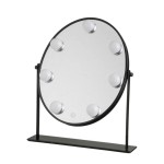 Black LED vanity mirror with 8 lights