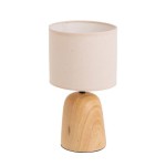 Natural Ceramic Table Lamp with Beige Lampshade 34 cm