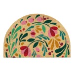 Half Moon Coir Doormat Floral Home � 60 x 40 cm