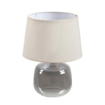 Silver grey glass table lamp 37 cm