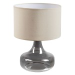 Silver grey glass table lamp 46 cm