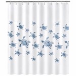 Unimasa blue turtle shower curtain 180 x 200 cm with 12 rings
